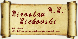 Miroslav Mickovski vizit kartica